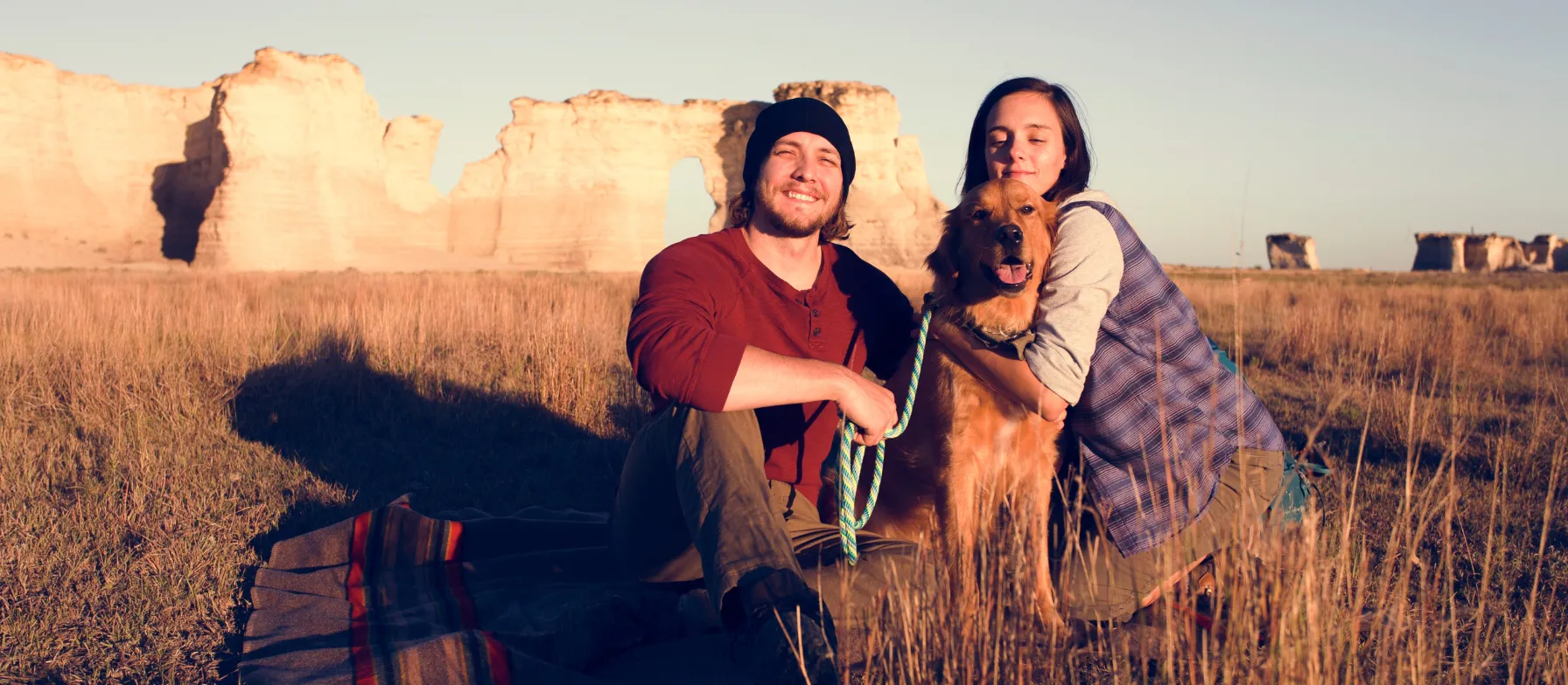 Medical Travel Duo visiting Monument Rocks in Kansas