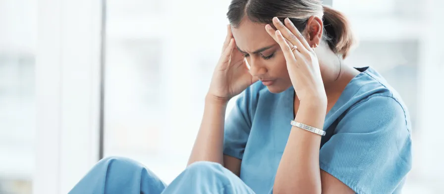 Healthcare professional experiencing burnout